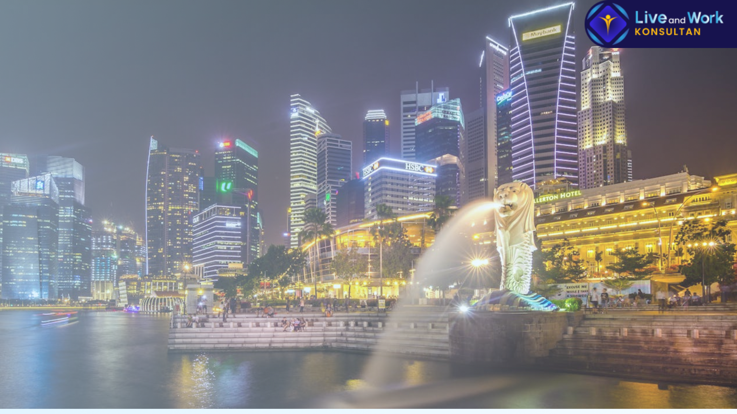 Infografis mengenai prosedur Pengurusan Visa Singapura jalur Employment Pass 2026 yang didampingi oleh tenaga ahli dari konsultan live and work.