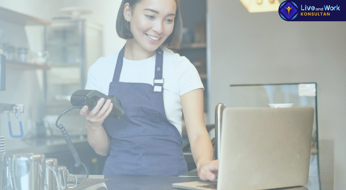 Infografis langkah mudah mendirikan Perseroan Perorangan 2026 untuk pelaku UMKM agar naik kelas yang didampingi oleh konsultan live and work.