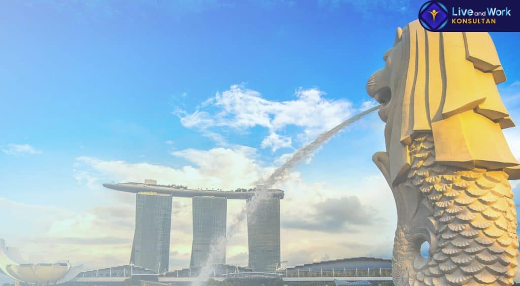 Infografis langkah-langkah strategis dan Syarat Penting Visa Singapura untuk kebutuhan bisnis serta pariwisata tahun 2026 yang dipandu oleh konsultan live and work.