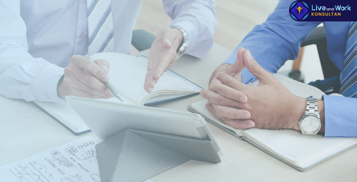 Infografis strategi transformasi digital menggunakan metode Lean dan automatisasi cerdas oleh konsultan live and work.