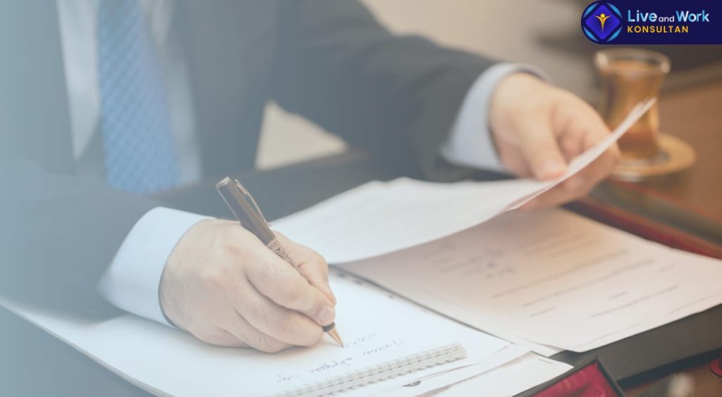 Infografis daftar dokumen legalitas perusahaan dan properti yang dibuat menggunakan Jasa Notaris Jakarta oleh konsultan live and work.