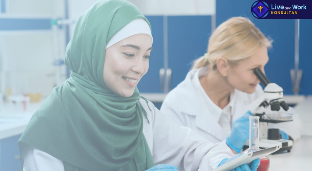 Infografis alur langkah-langkah mendapatkan Sertifikasi Halal untuk pelaku UMKM melalui sistem SIHALAL 2026 yang didampingi oleh konsultan live and work.