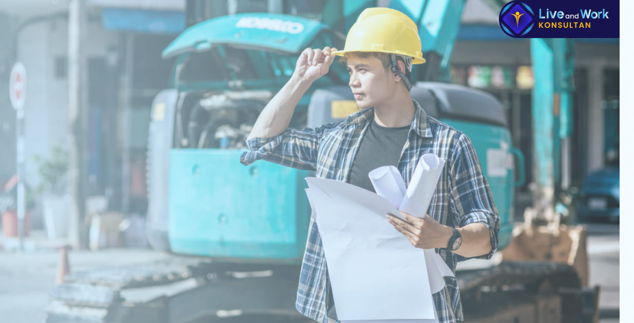 Infografis daftar harga dan prosedur Sewa Alat Berat Konstruksi 2026 untuk Crane dan Excavator yang aman dan legal bersama konsultan live and work.