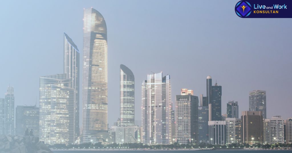 Infografis langkah mudah pengurusan Visa Kerja UAE dan Golden Visa Dubai 2026 untuk investor Indonesia oleh tim konsultan live and work.