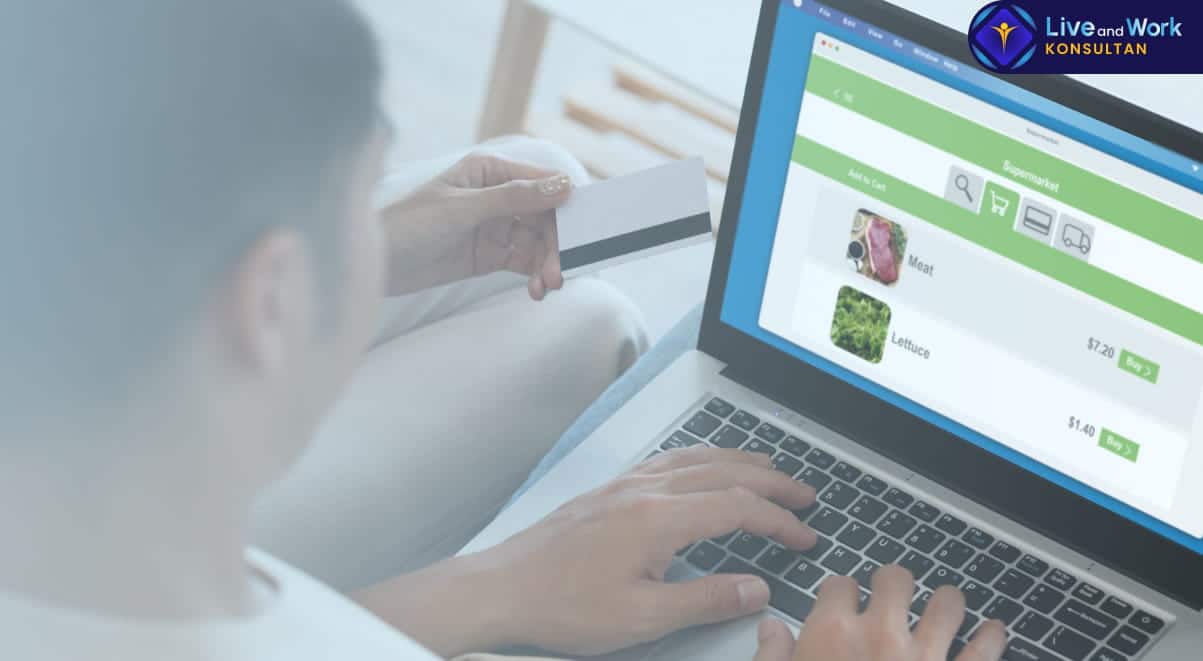 Infografis langkah-langkah teknis tentang Panduan Membuat Izin e-Commerce melalui portal OSS-RBA untuk pelaku usaha digital di Indonesia tahun 2026 yang dikelola oleh konsultan live and work.